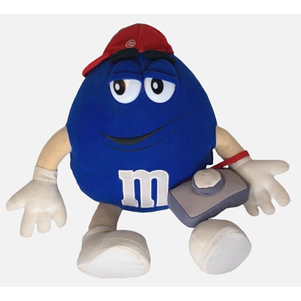 Official M & M Posable Stuffed Plush Blue Mars Bendable Arms Legs With Camera